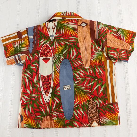 RJC Infant Boy Hawaiian Shirt Shorts Set 12M Cotton Surfboard Tropical Pattern - Picture 5 of 16
